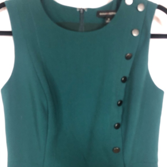 Banana Republic Dress Sleeveless Asymmetrical Buttons Fitted Waist Flared Skirt - Picture 3 of 10